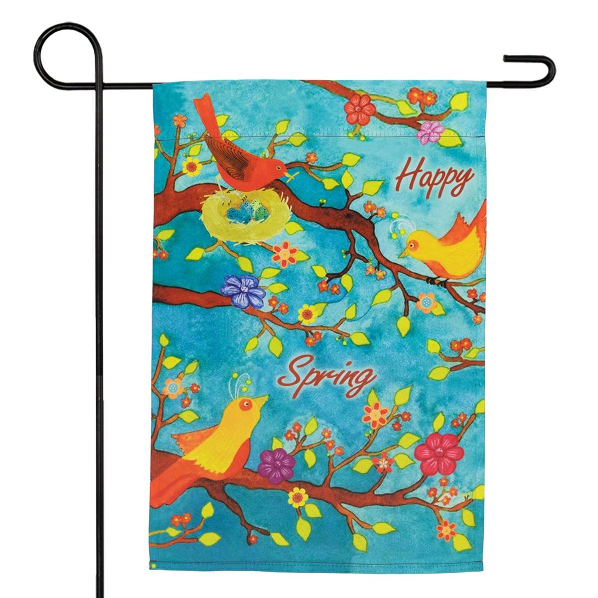 Northlight Seasonal Birds & Flowers Happy Spring Garden Flag