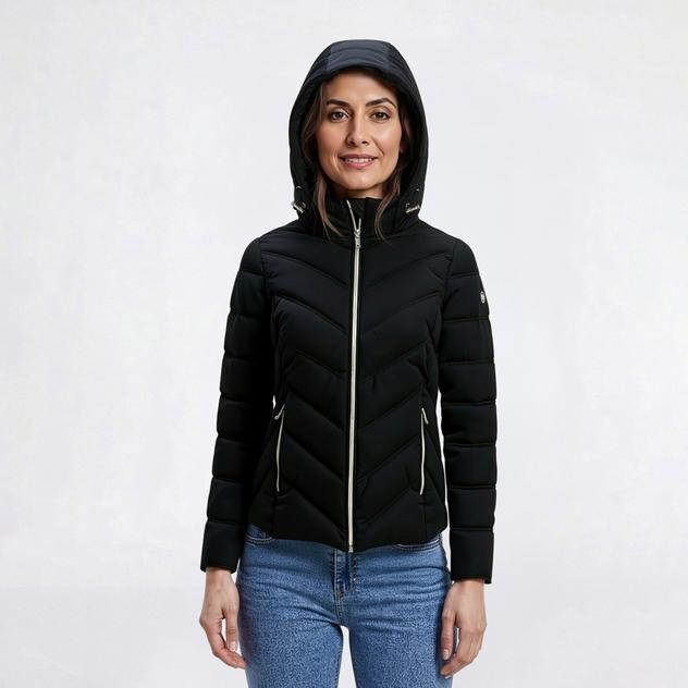 Womens Michael Kors Short Stretch Puffer Jacket