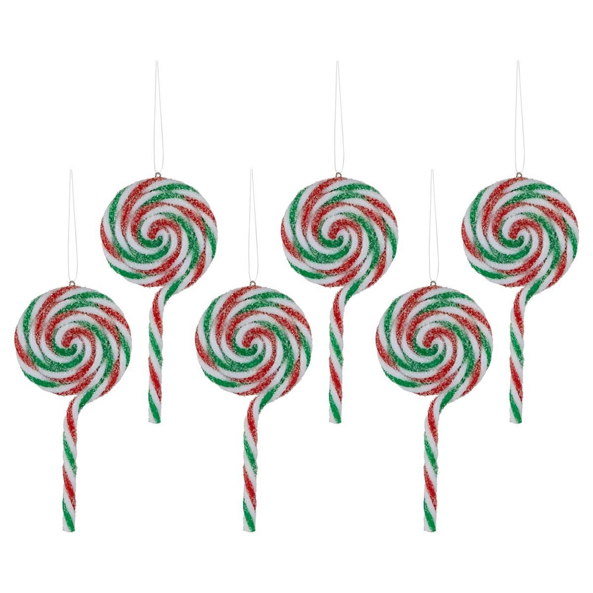 Northlight Seasonal 6ct. Multicolor Frosted Lollipop Ornaments