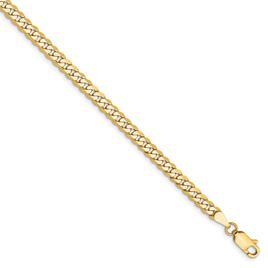 Mens Gold Classics(tm) 3.2mm. 14kt. Gold Beveled Curb Chain Bracelet