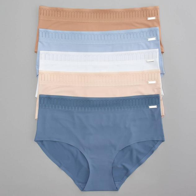 Womens Nautica 5pk. Laser Brief Panties w/Lace Waist NT7947-5PKA