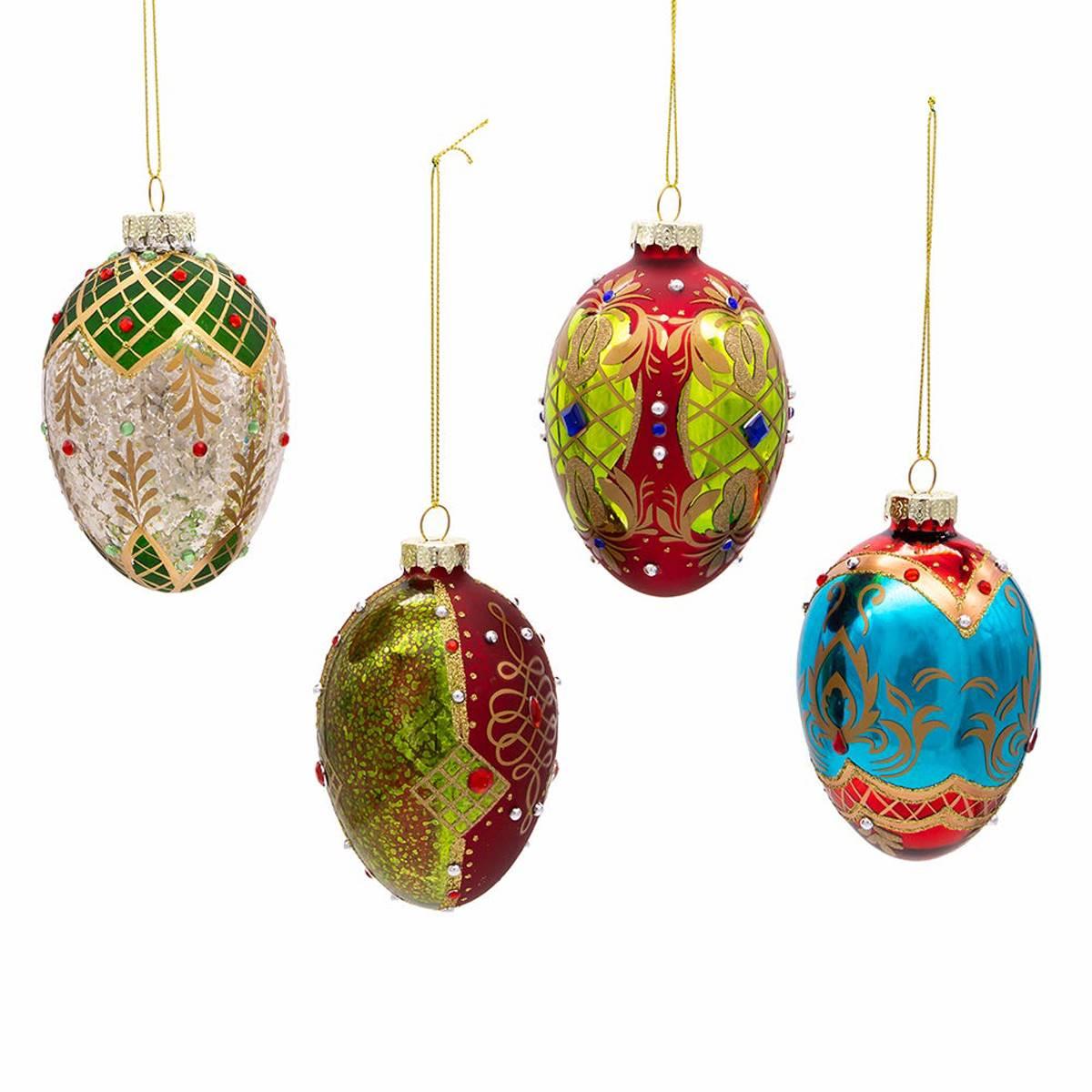 Kurt S. Adler 4pc. 65MM Glass Egg Ornament Set