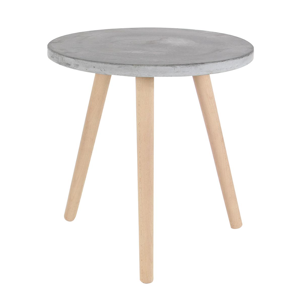 9th & Pike(R) Fiber Clay And Beech Wood Accent Table