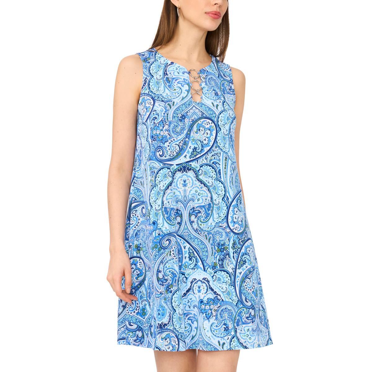 Womens MSK S/L Print Ity 3 Ring Dress