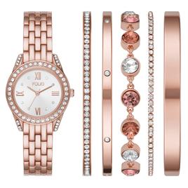 Womens Folio Rose Gold-Tone Watch & Bracelet Set - FMDFL2031