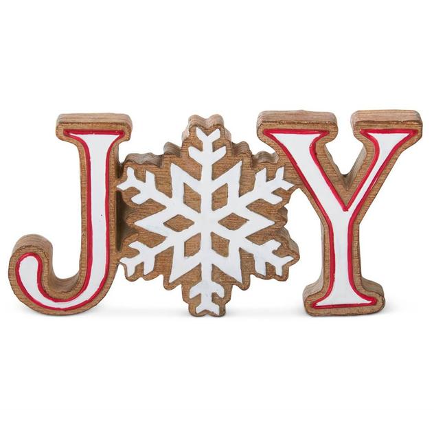 K&K Interiors Resin Joy Cut Out with Snowflake Center