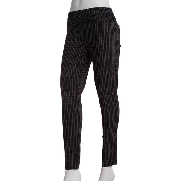 Juniors Leighton Wide Waist Check Millennium Skinny Dress Pants