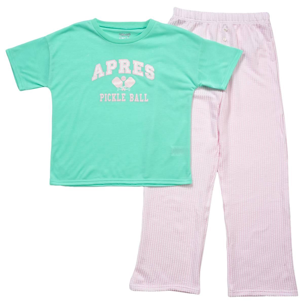 Girls (7-16) Sleep On It® 2pc. Short Sleeve Apres Pajama Set