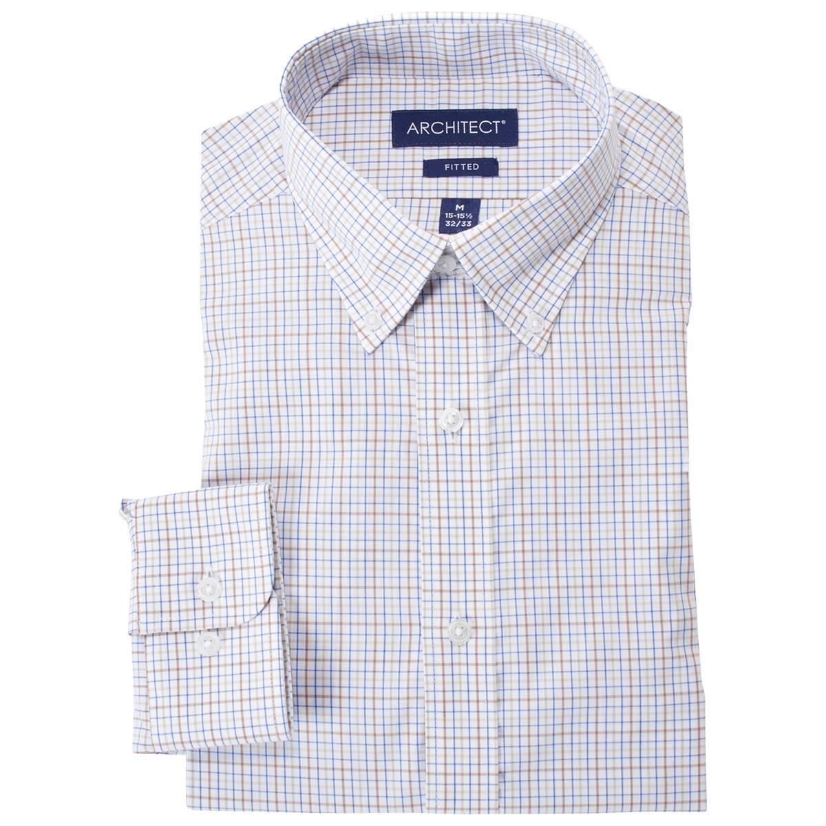 Mens Architect(R) High Performance Dress Shirt - Blue/Taupe