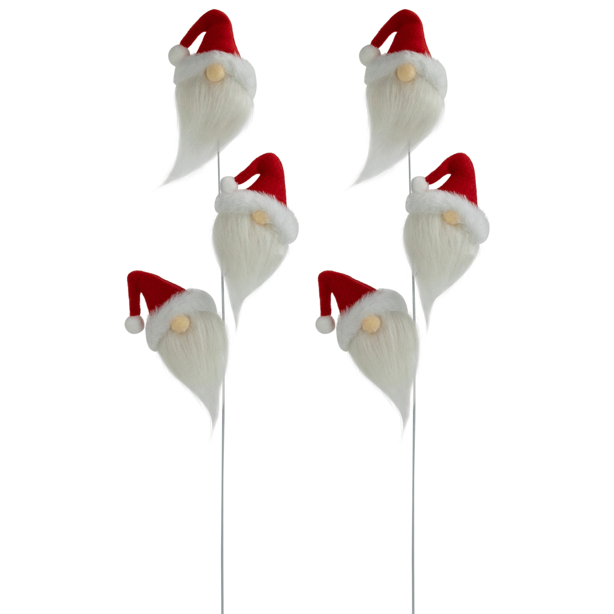 Northlight Red & White Santa Gnome Christmas Picks - Set of 2