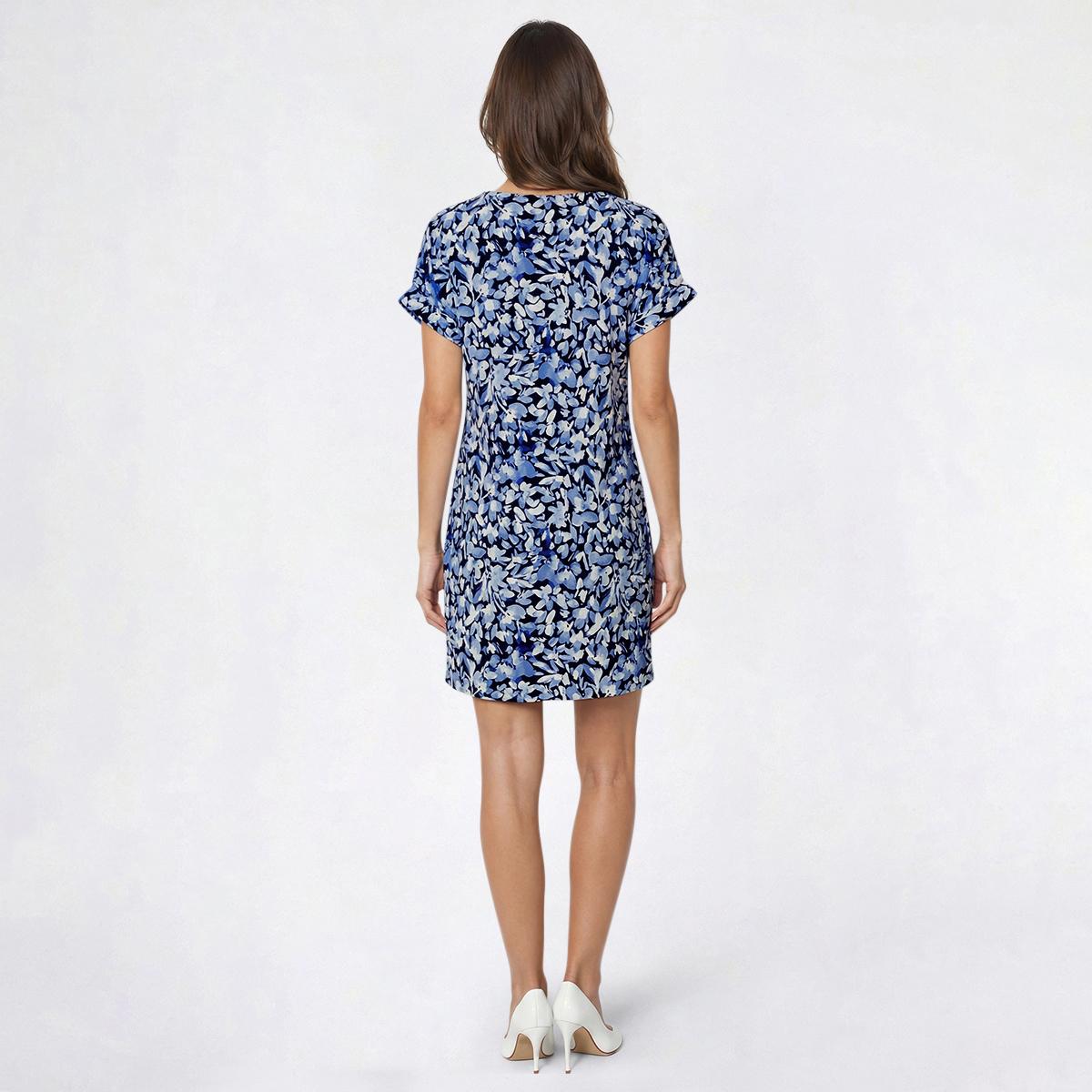 Plus Size Cocomo Dolman Sleeve Split Neck Floral Shift Dress