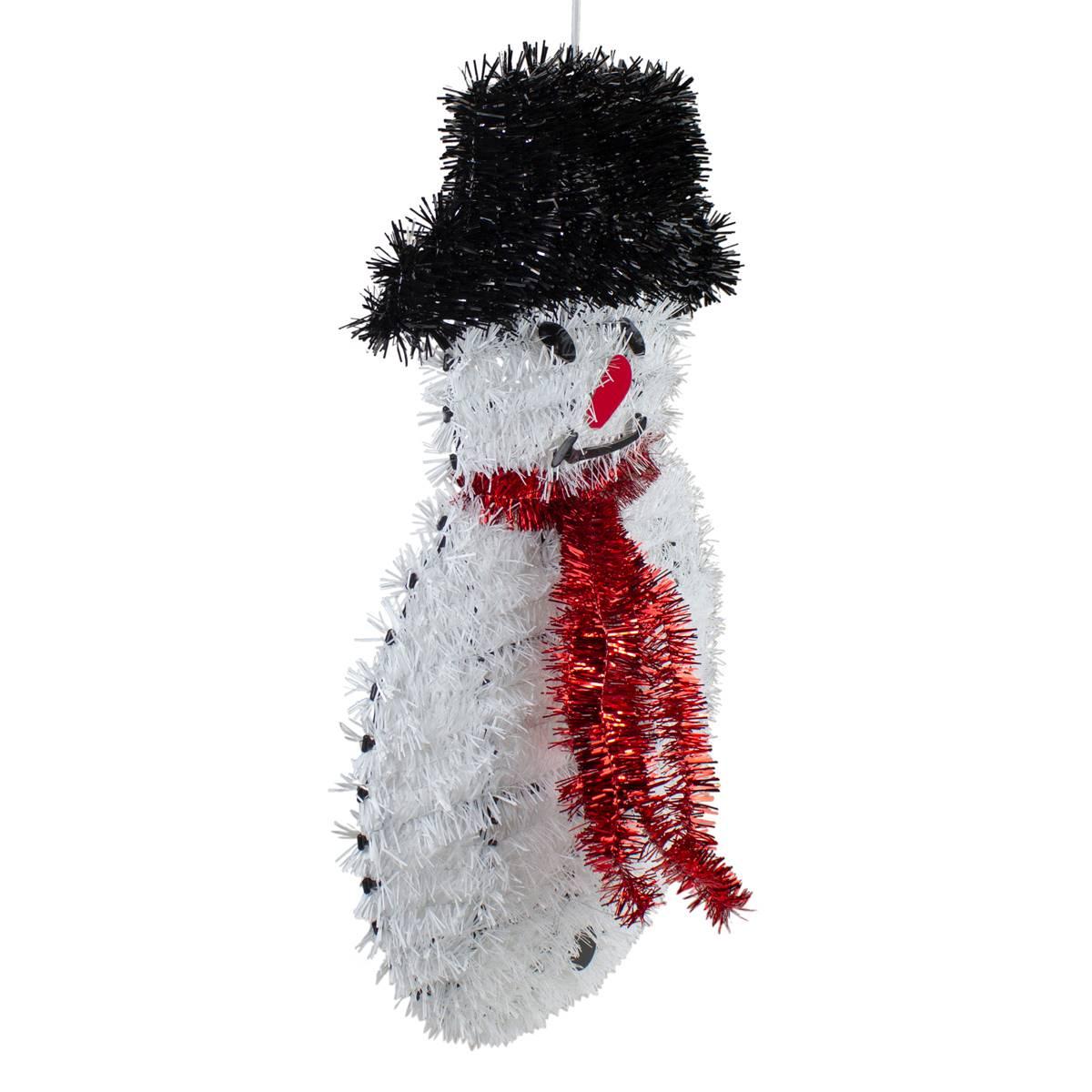 Northlight Seasonal 19in. Tinsel Snowman Christmas Window Décor