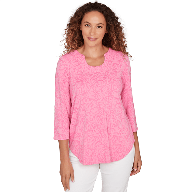 Petite Ruby Rd. California Dreaming Horseshoe Floral Blouse