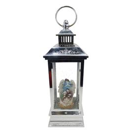 Alpine LED Angel Nativity Lantern Snowglobe