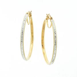 Candela Gold Over Sterling Silver 40mm Crystal Hoops