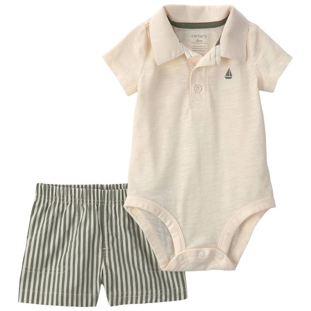 Baby Boy (3-24M) Carter's® Sailboat Polo Bodysuit & Shorts Set