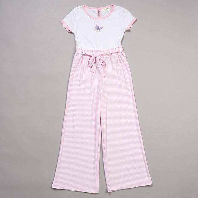 Girls (7-16) No Comment Ringer Tee w/ Paperbag Waist Jumpsuit