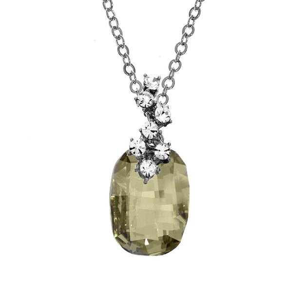 Crystal Colors Silver Plated Silver Shadow Pendant Necklace