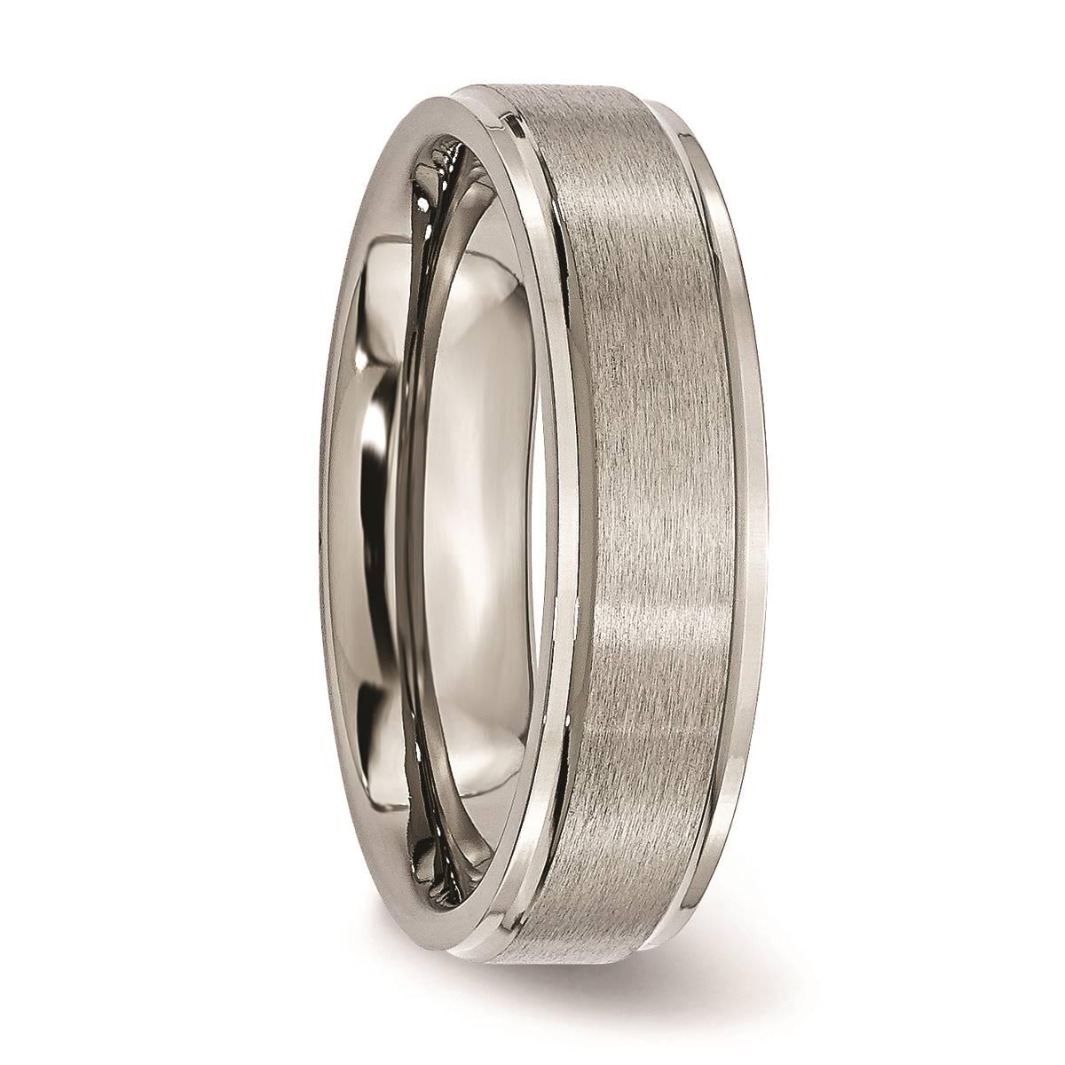 Mens Endless Affection™ Engravable 6mm Ridged Edge Wedding Band