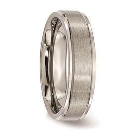 Mens Endless Affection™ Engravable 6mm Ridged Edge Wedding Band