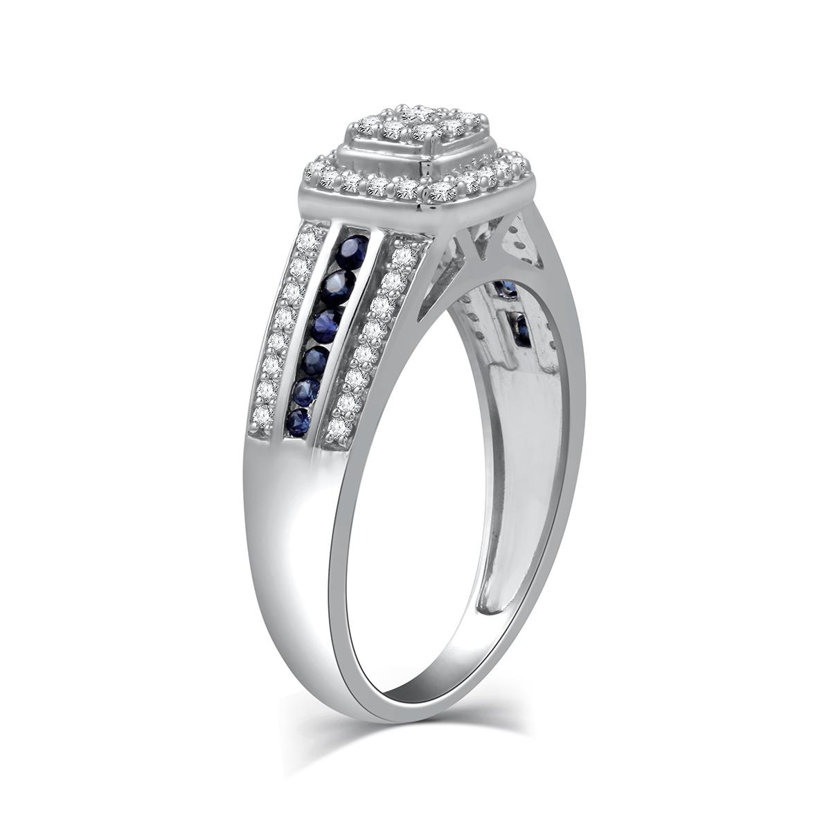 Nova Star® Sterling Silver 3/8ctw. Lab Diamond Wedding Set
