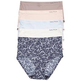 Womens Nautica 5pk Nylon Microfiber Brief W/ Logo - NT7734-5PKE