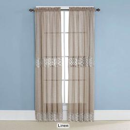 Lillian Macrame Trim Curtain Panel