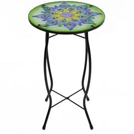 Northlight Seasonal 19in. Peacock Flower Tail Patio Side Table